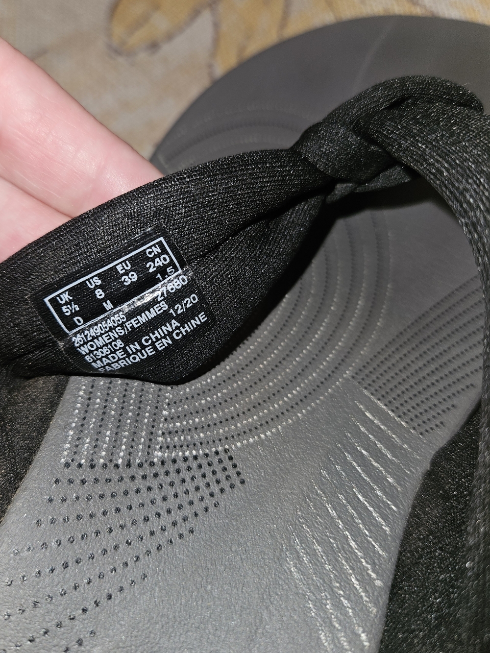 Clarks Black and Gray Cloudsteppers Sandals - Picture 4 of 5